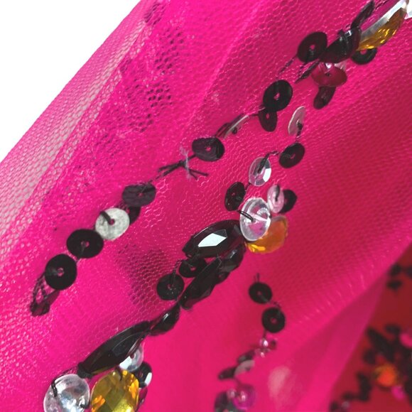 Alyce Designs Pink Sequin Showgirl Jeweled Cocktail Dress Corset Back 6 Hoco - Picture 10 of 13